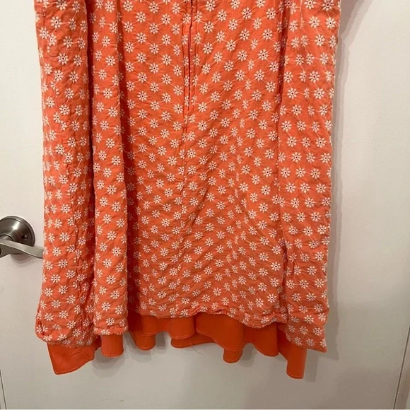 Trixxi Sun Dress Orange Peach White Embroidered Flowers 3X spaghetti straps - Picture 10 of 12